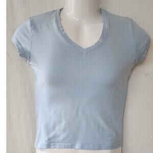 No Boundaries Light Blue Sleeve T-shirt Junior Size 7-9 Casual Top Junior